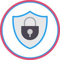 Shield Flat Circle Icon vector