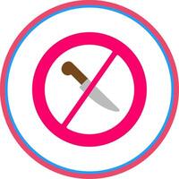 No Knife Flat Circle Icon vector