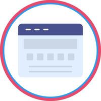 Web Browser Flat Circle Icon vector