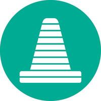 Traffic Cone Multi Color Circle Icon vector