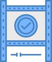 Movie Line Filled Blue Icon vector