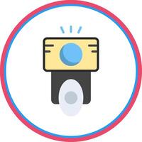 Camera Flash Flat Circle Icon vector