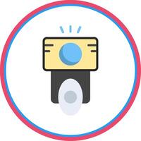 Camera Flash Flat Circle Icon vector