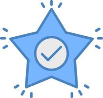 Star Line Filled Blue Icon vector