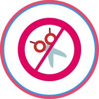 No Scissors Flat Circle Icon vector