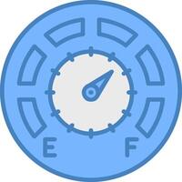 Gauge Line Filled Blue Icon vector