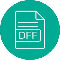 DFF File Format Multi Color Circle Icon vector