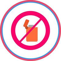 No Lighter Flat Circle Icon vector