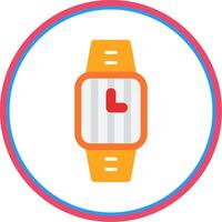 Watch Flat Circle Icon vector