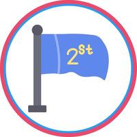 Flag Flat Circle Icon vector