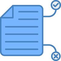 Tasks Line Filled Blue Icon vector