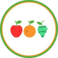 Fruta plano circulo icono vector