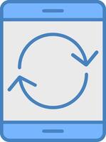 Restart Line Filled Blue Icon vector