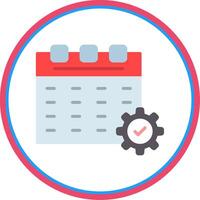 Calendar Flat Circle Icon vector