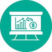 Income Chart Multi Color Circle Icon vector