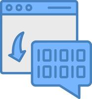 Binary Code Line Filled Blue Icon vector