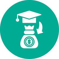 Scholarship Multi Color Circle Icon vector