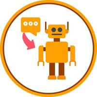 Robot Flat Circle Icon vector
