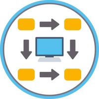 Workflow Flat Circle Icon vector