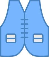 Vest Line Filled Blue Icon vector