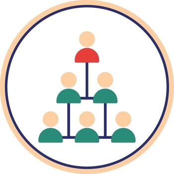 jerárquico estructura plano circulo icono vector