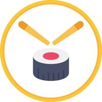 Sushi Flat Circle Icon vector