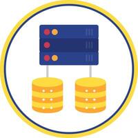 Servers Flat Circle Icon vector