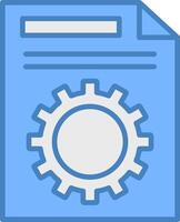 File Management Line Filled Blue Icon vector