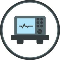 ecg dispositivo plano circulo icono vector