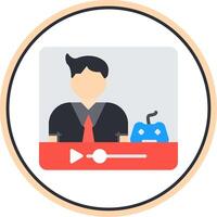 Vlogger Flat Circle Icon vector