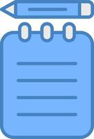 Notepad Line Filled Blue Icon vector