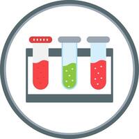 Test Tubes Flat Circle Icon vector