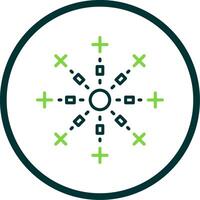 Firework Line Circle Icon Design vector