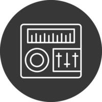 sonido mezclador línea invertido icono diseño vector