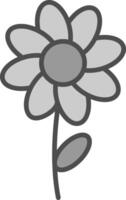 Flower Line Filled Greyscale Icon Design vector