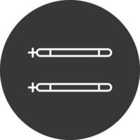 Sticks Line Inverted Icon Design vector