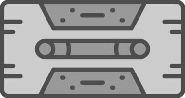 Cassette Tape Line Filled Greyscale Icon Design vector