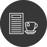 café manu línea invertido icono diseño vector