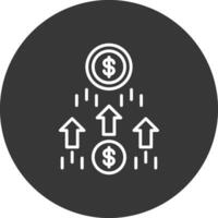 Money Growth Line Inverted Icon Design vector