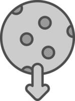 Moon Line Filled Greyscale Icon Design vector