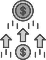 Money Growth Line Filled Greyscale Icon Design vector