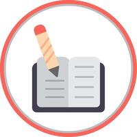 Homework Flat Circle Icon vector