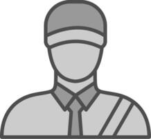 Postman Line Filled Greyscale Icon Design vector