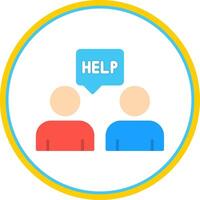 Ask For Help Flat Circle Icon vector