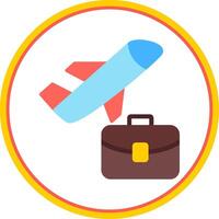 Business Trip Flat Circle Icon vector