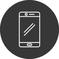 Smart phone Line Inverted Icon Design vector