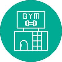 gimnasio multi color circulo icono vector