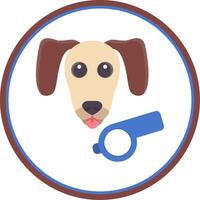 perro plano circulo icono vector