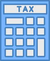 Tax Calculator Line Filled Blue Icon vector