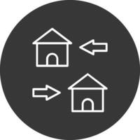 Change Of Housing Line Inverted Icon Design vector